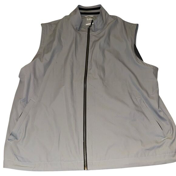 Cutter & Buck CB WeatherTec Men's  Full Zip Vest Jacket GRAY Sz XXL Vented - Picture 1 of 9